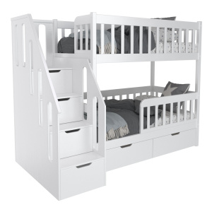 КРОВАТЬ ДЕТСКАЯ ДВУХЪЯРУСНАЯ - TWINS С КОМОДОМ