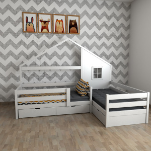 КРОВАТЬ ДОМИК - TWIN QUEEN