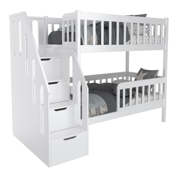 КРОВАТЬ ДЕТСКАЯ ДВУХЪЯРУСНАЯ - TWINS С КОМОДОМ