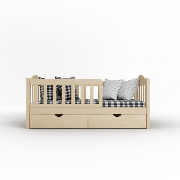 КРОВАТЬ ДЕТСКАЯ С БОРТИКОМ - VIOLA БЕЗ ПОКРАСКИ