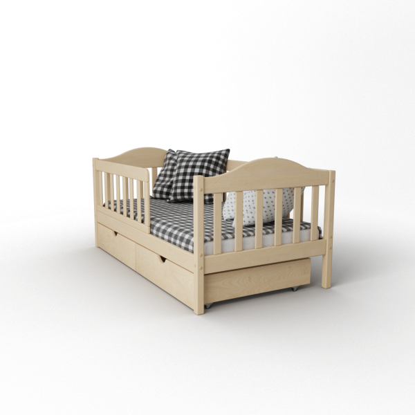 КРОВАТЬ ДЕТСКАЯ С БОРТИКОМ - VIOLA БЕЗ ПОКРАСКИ