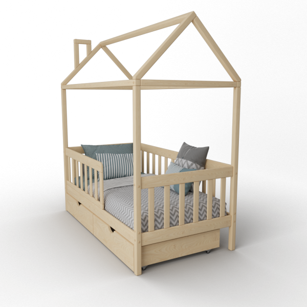 КРОВАТЬ ДОМИК - VERDI БЕЗ ПОКРАСКИ